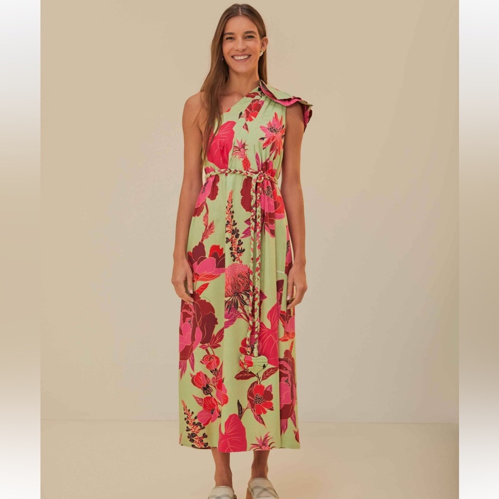 Farm Rio | Green Fresh Garden Lenzing™ Ecovero™ Euroflax™ Maxi Dress